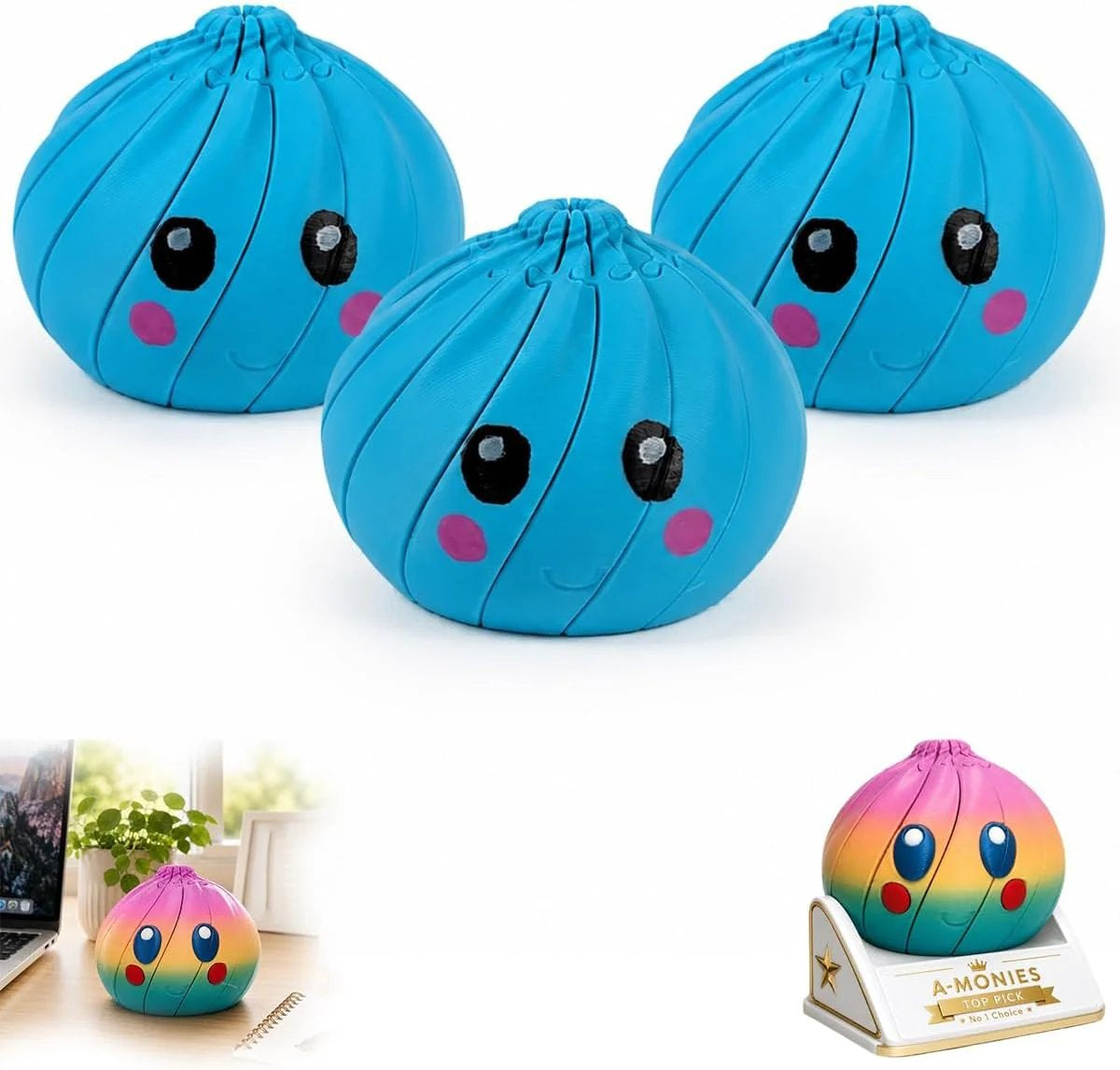 🍡 Aranyos, kifejező arcú gombóc, ami minden nap mosolyt csal az arcodra – puha tapintás, cuki design, a tökéletes kis társ az asztalodon! 💕