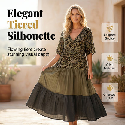 👗 Elegáns bohém stílusú hosszú női ruha – Légáteresztő anyag, A-vonalú szabás, romantikus megjelenés
