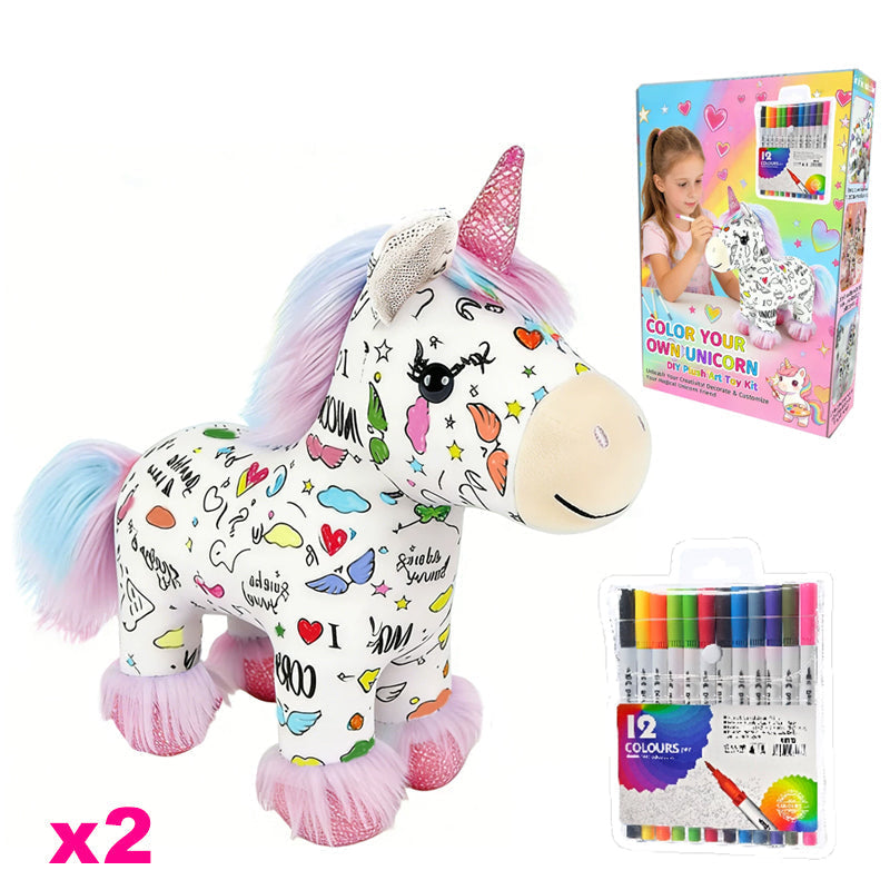 🎨 DIY egyszarvú plüss kifestő szett – Kreatív kézműves, tökéletes ajándék gyerekeknek
