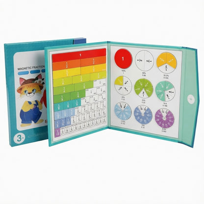 Élénk színes mágneses törtek készlet vizuális tanuláshoz | COLORMATH