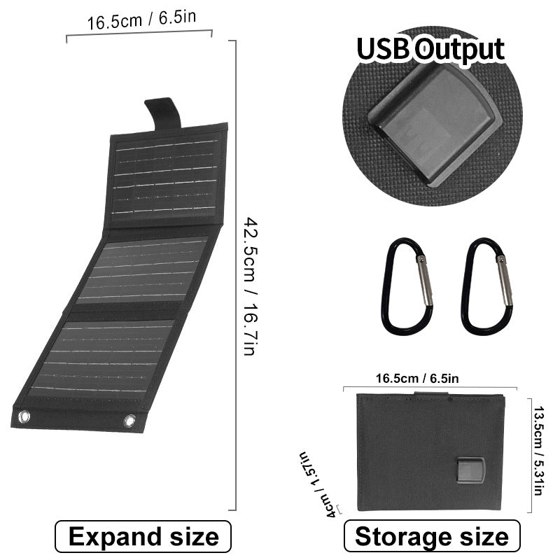 ☀️ Hordozható napelem – Összecsukható, USB-C, időjárásálló – Töltsd a kütyüidet a szabadban!