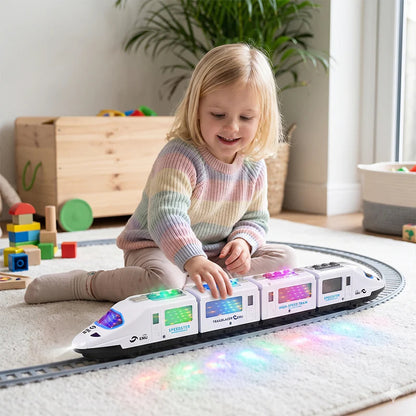 🎵 Elektromos játékvonat fényekkel és dallamokkal – A gyerekek kedvence