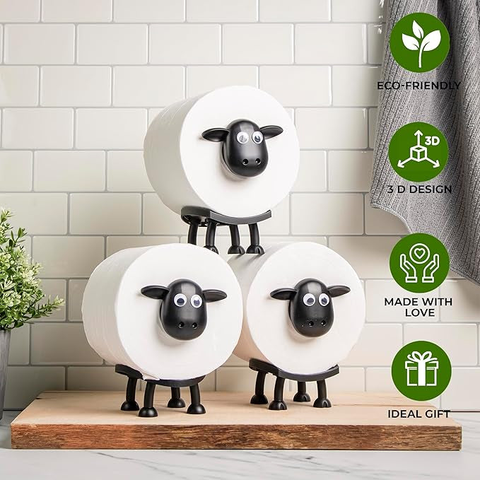 🐑 Imádnivaló bárány alakú WC-papír tartó – játékos bájt és vidám hangulatot varázsol a fürdőszobádba! Többé nem lesz unalmas a mosdó! ✨