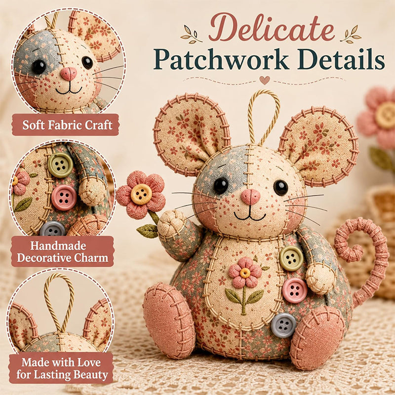 Patchwork Mouse DIY Sewing Kit – Minden alkatrész és útmutató, elkészítheted saját plüss egeredet 🧵🐭