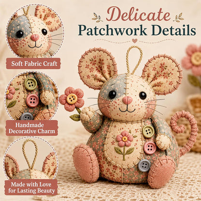 Patchwork Mouse DIY Sewing Kit – Minden alkatrész és útmutató, elkészítheted saját plüss egeredet 🧵🐭