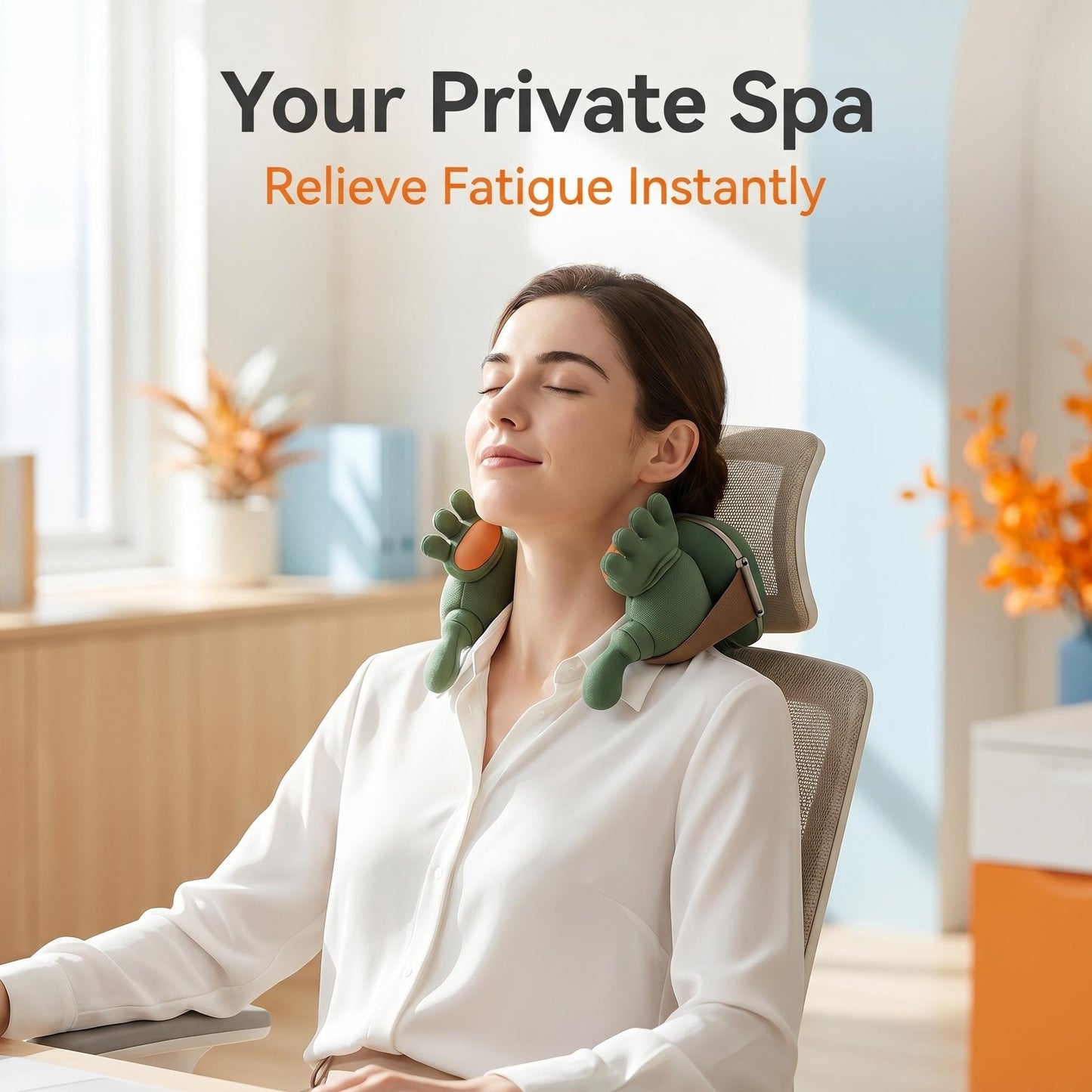 Hordozható, vezeték nélküli, emberi testhez hasonló váll- és nyakmasszírozó