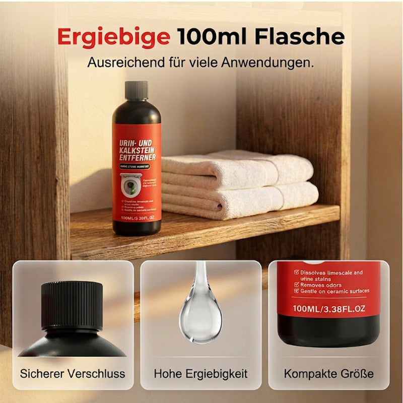 💧 Erőteljes mész- és vizeletkő-eltávolító – Habzó formula, nem karcol, csillogóan tiszta eredmény