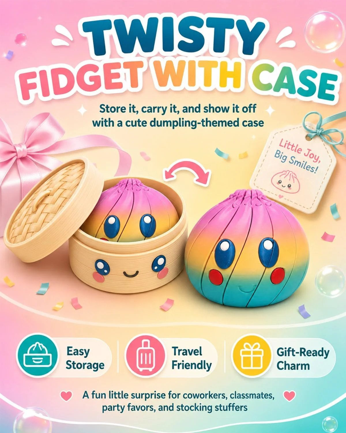 🍡 Aranyos, kifejező arcú gombóc, ami minden nap mosolyt csal az arcodra – puha tapintás, cuki design, a tökéletes kis társ az asztalodon! 💕