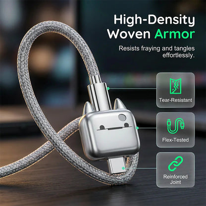 📱 Intelligens automata leválasztó USB-C kábel – 140W, túltöltés ellen, prémium anyag – Minden USB-C eszközhöz