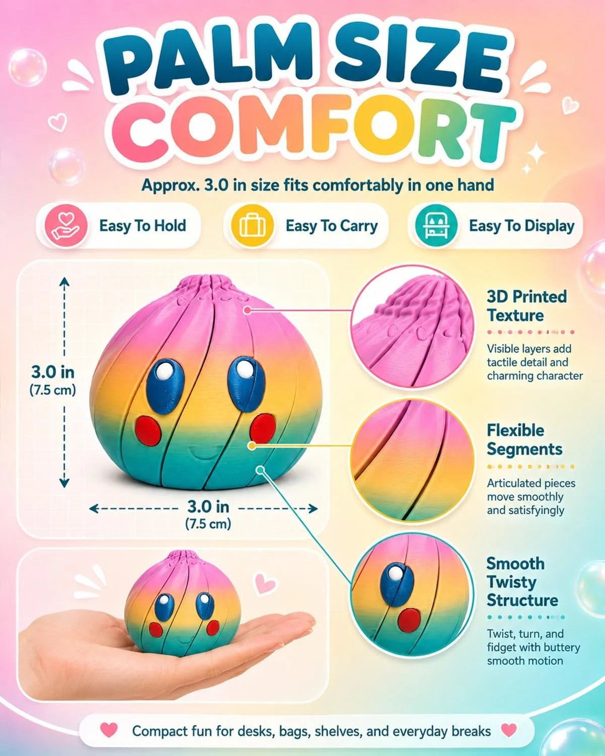 🍡 Aranyos, kifejező arcú gombóc, ami minden nap mosolyt csal az arcodra – puha tapintás, cuki design, a tökéletes kis társ az asztalodon! 💕