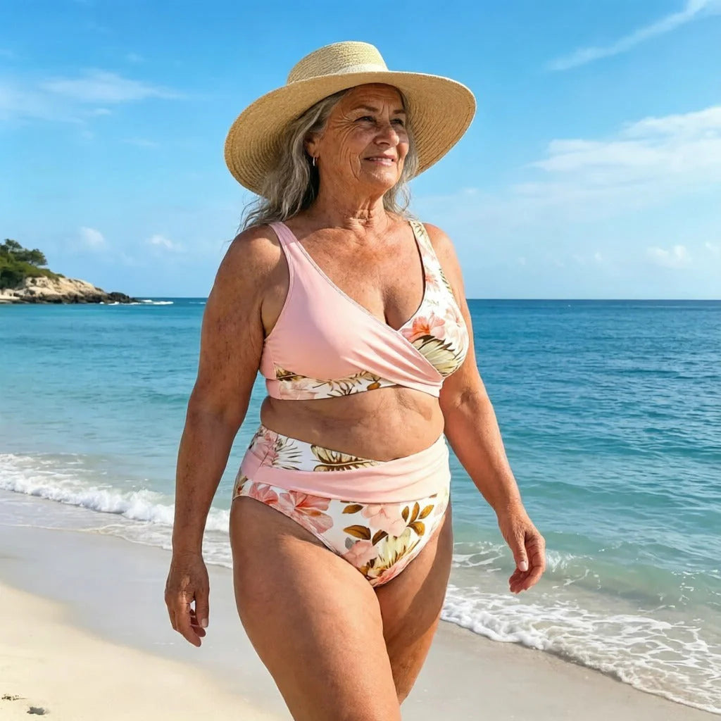 🌸 Magas derekú, virágmintás bikini: kiemeli az alakodat – raktáron! 👙