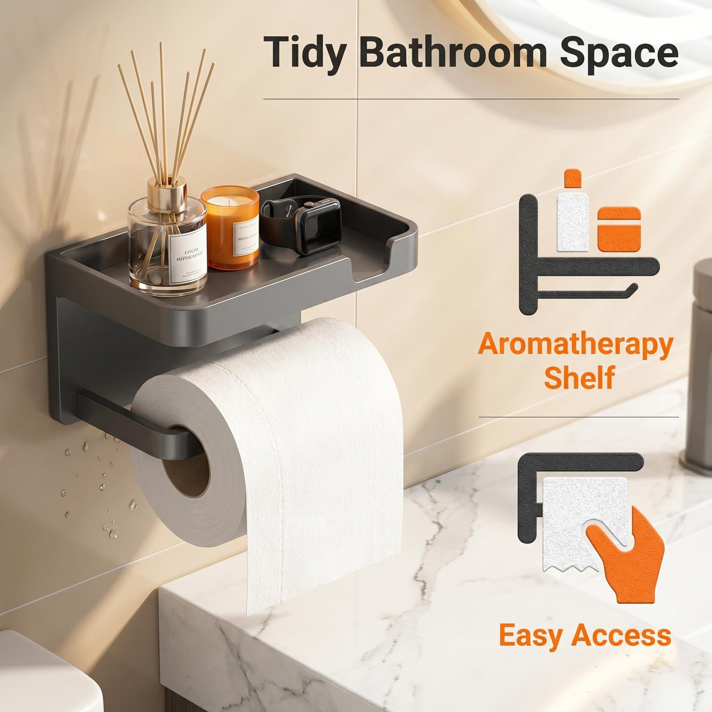 🧻 Fúrás nélkül szerelhető luxus WC-papír tartó – Megfizethető, mégis elegáns
