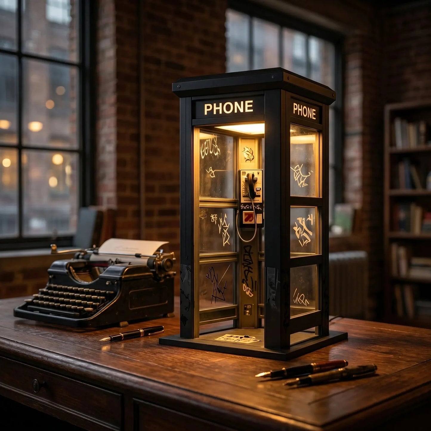 1+1 ingyen🔥 Retro telefonfülke asztali lámpa – Vintage dizájn, meleg fény, művészi részletek – Tökéletes éjjeliszekrényre, polcra vagy íróasztalra📞