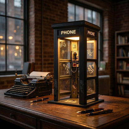 1+1 ingyen🔥 Retro telefonfülke asztali lámpa – Vintage dizájn, meleg fény, művészi részletek – Tökéletes éjjeliszekrényre, polcra vagy íróasztalra📞