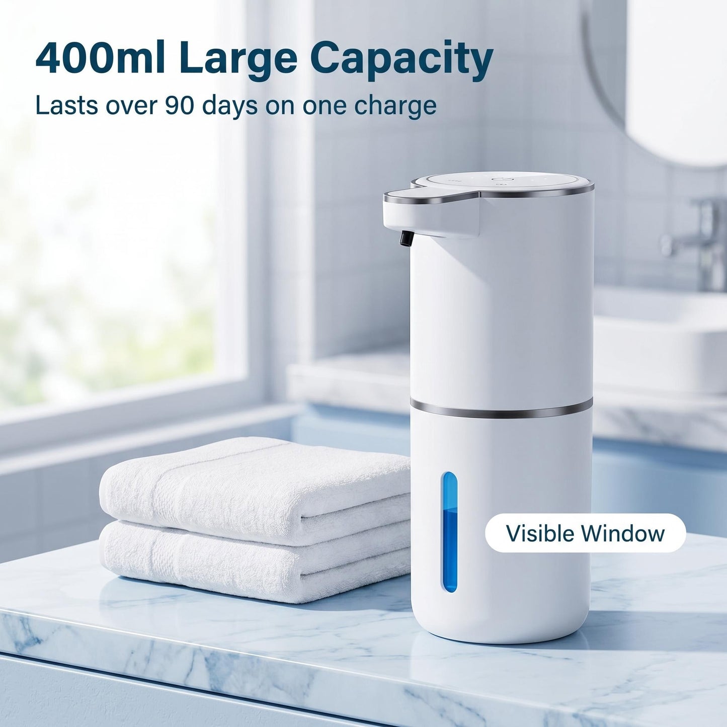 🧴Smart 4-Speed Foam Hand Soap Dispenser – Automatikus, érintésmentes, 4 habmennyiség, USB töltés