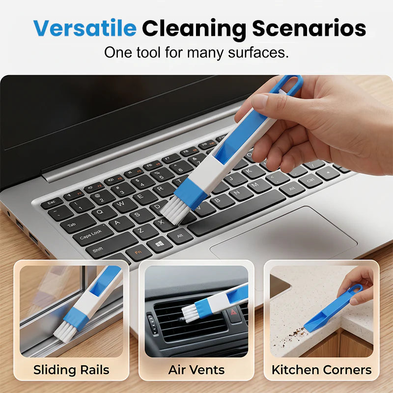 🪟 A makacs szennyeződéseknek és a nehezen elérhető sarkoknak vége! Ez a kefe bejut az ablakpályák és tolóajtó-sínek legmélyebb rétegeibe is! 🧹