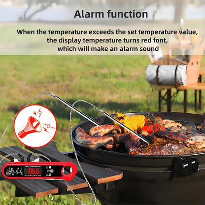 🔥 Professzionális élelmiszer-hőmérő – Két szonda, gyors mérés, mágneses rögzítés, CR2032 elemmel