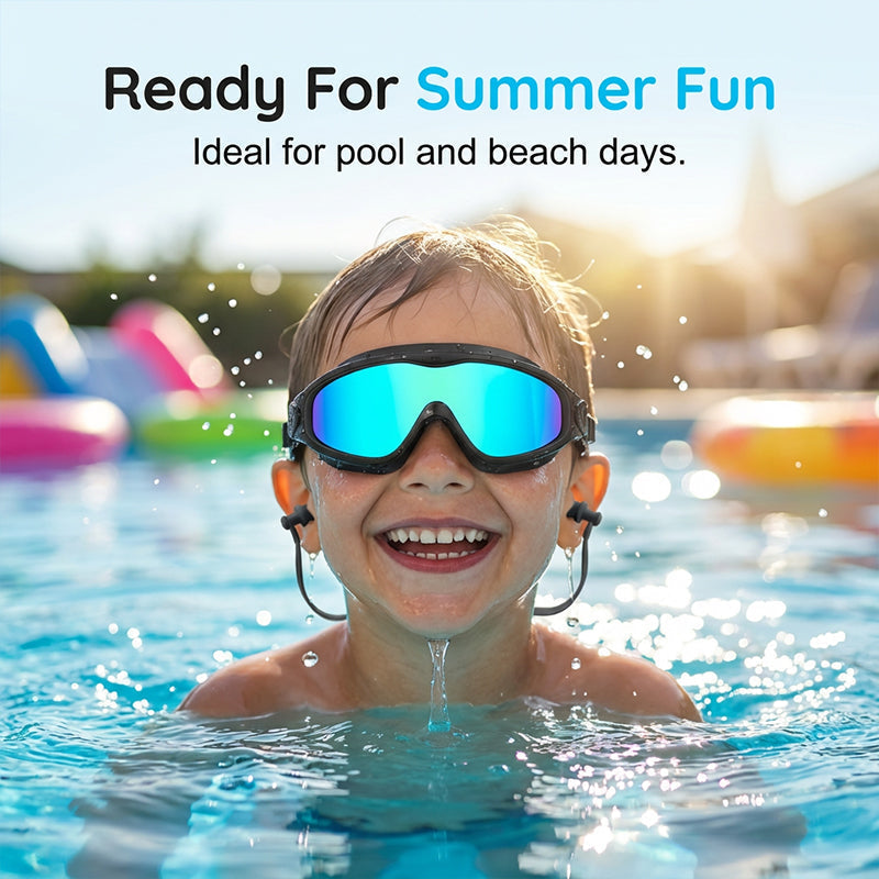 🏊 Páraellenes gyerek úszószemüveg-készlet – Beépített füldugókkal, orrkapoccsal, UV-védelemmel – Kristálytiszta víz alatti látás
