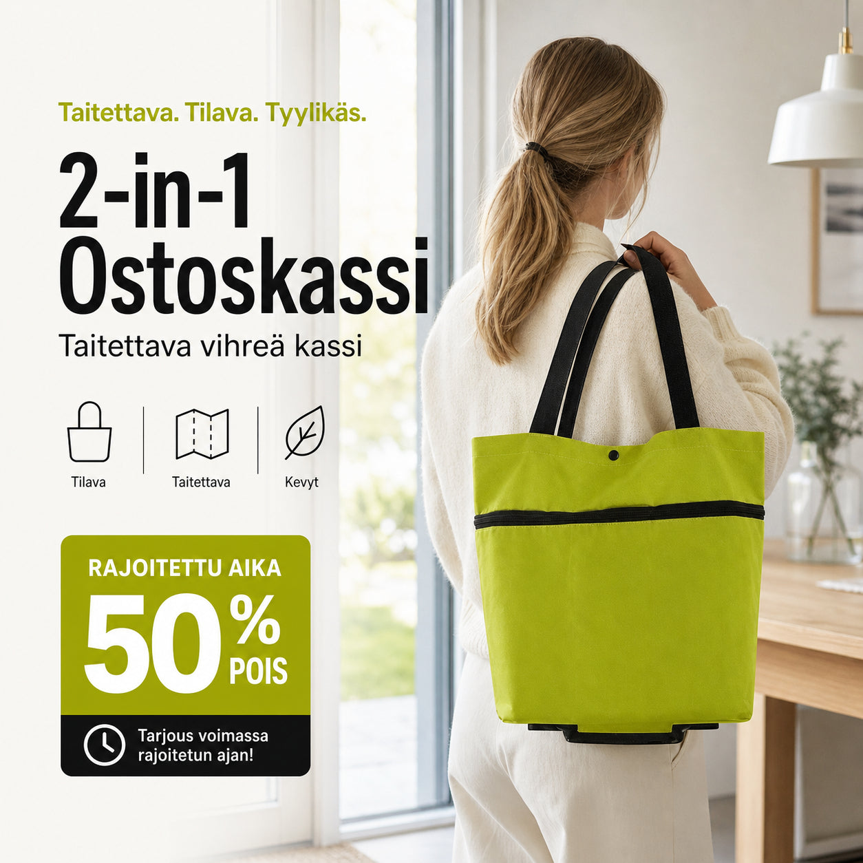 Enostavno sestavljiva zložljiva vozička na kolesih za vsak dan | EASYWHEEL