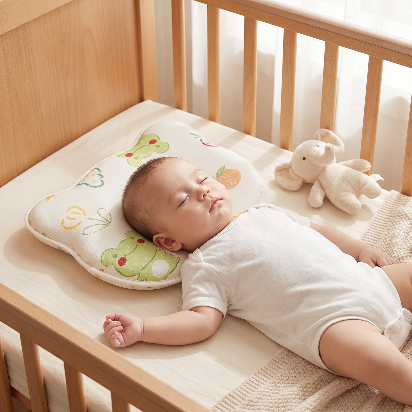 👶 Znanstveno oblikovana glava – nežno podpira in usmerja obliko glave vašega dojenčka ter preprečuje sindrom ploske glave! 🌙