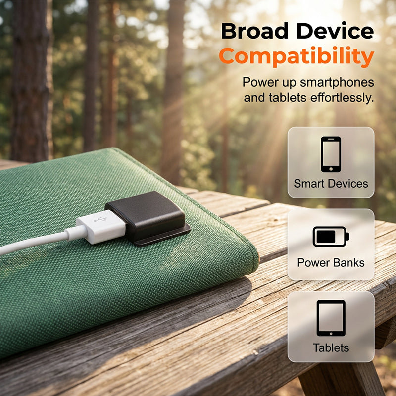 ☀️ Hordozható napelem – Összecsukható, USB-C, időjárásálló – Töltsd a kütyüidet a szabadban!