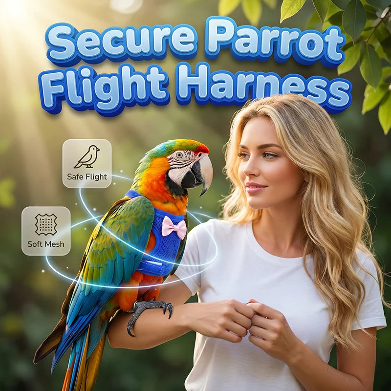 🦜 Repülj szabadon, biztonságban – ez a hám lehetővé teszi, hogy tollas barátod felfedezze a világot anélkül, hogy elveszítenéd! 🌿