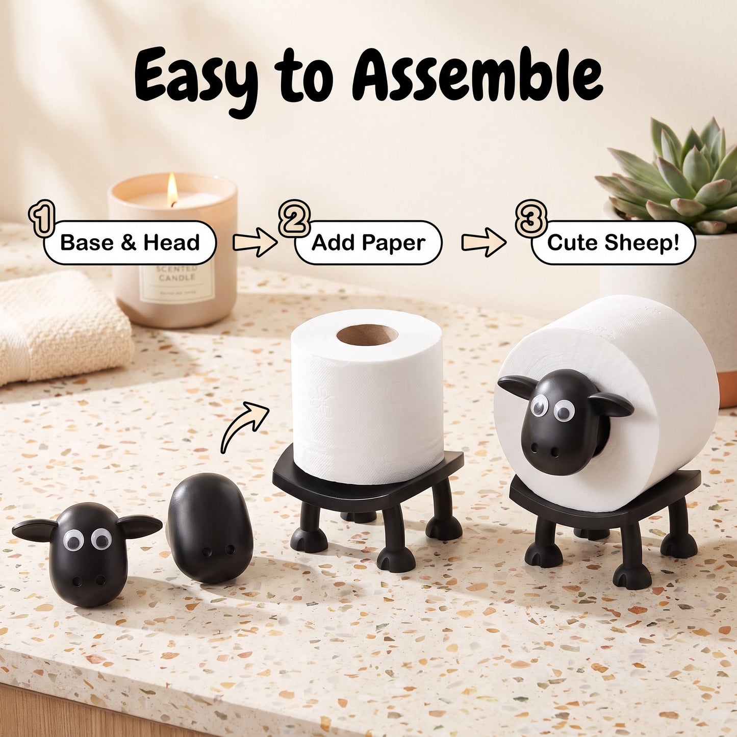 🐑 Imádnivaló bárány alakú WC-papír tartó – játékos bájt és vidám hangulatot varázsol a fürdőszobádba! Többé nem lesz unalmas a mosdó! ✨
