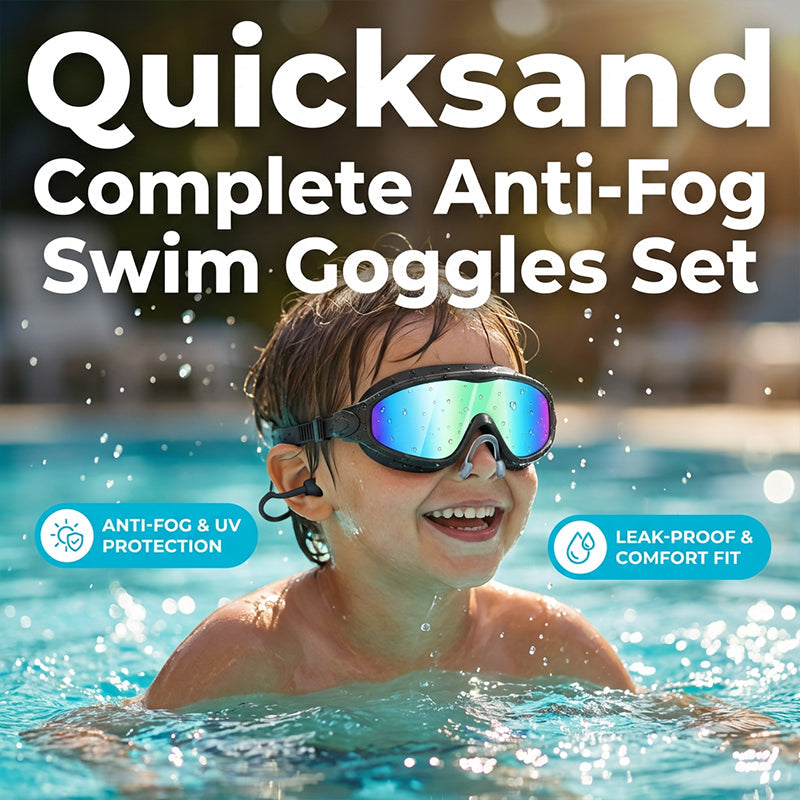 🏊 Páraellenes gyerek úszószemüveg-készlet – Beépített füldugókkal, orrkapoccsal, UV-védelemmel – Kristálytiszta víz alatti látás