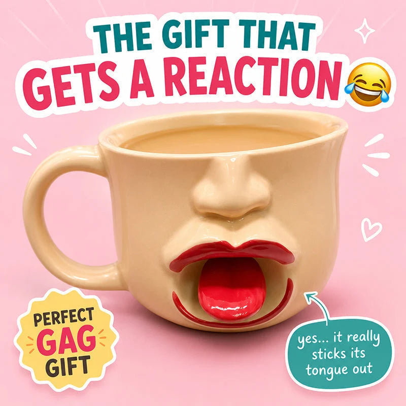 Zabaven keramični lonček z jezičkom | FUNMUG