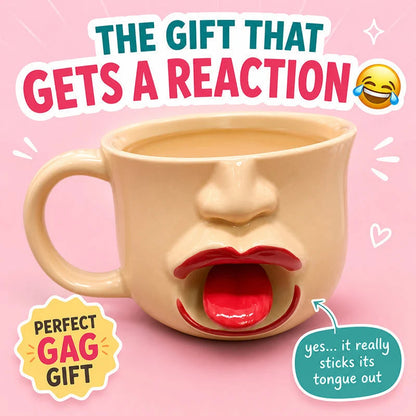 Zabaven keramični lonček z jezičkom | FUNMUG
