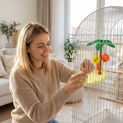 ☁️ Felhő formájú, imádnivaló design – azonnal feldobja a ketrec hangulatát! Csökkenti az unalmat és ösztönzi a természetes mászást! 🌈