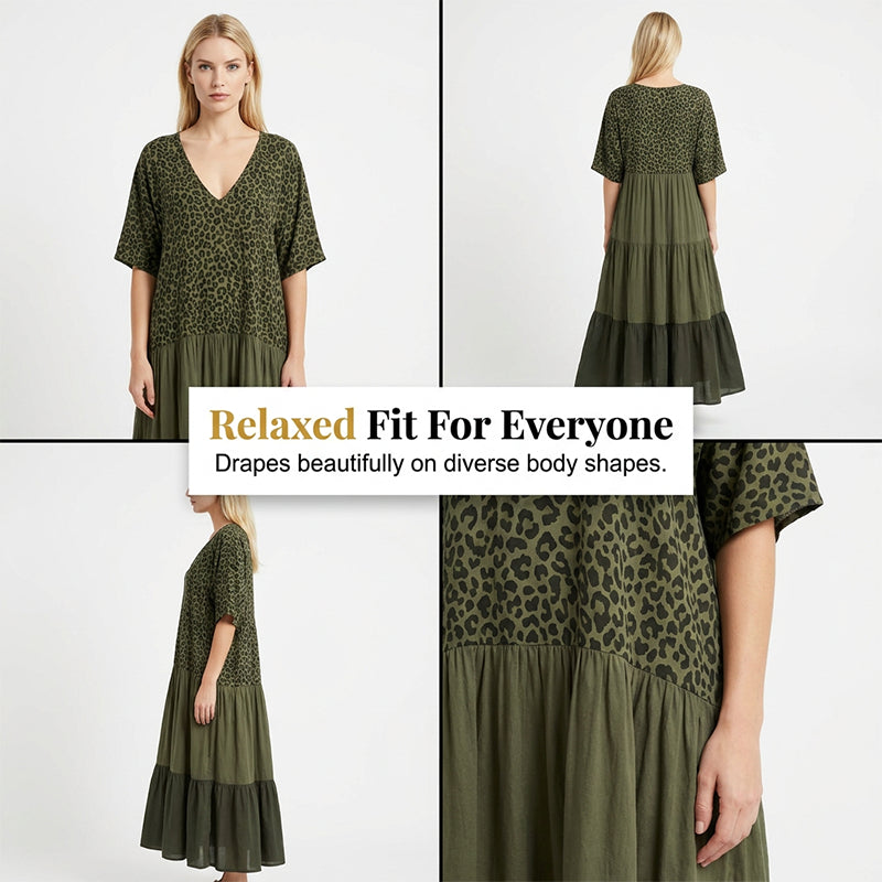 👗 Elegáns bohém stílusú hosszú női ruha – Légáteresztő anyag, A-vonalú szabás, romantikus megjelenés