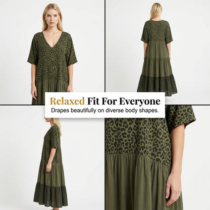 👗 Elegáns bohém stílusú hosszú női ruha – Légáteresztő anyag, A-vonalú szabás, romantikus megjelenés