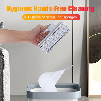 🧹 Mini felmosó eldobható kendőkkel – Egyszerű, gyors, higiénikus – Zöld színben, ABS műanyagból