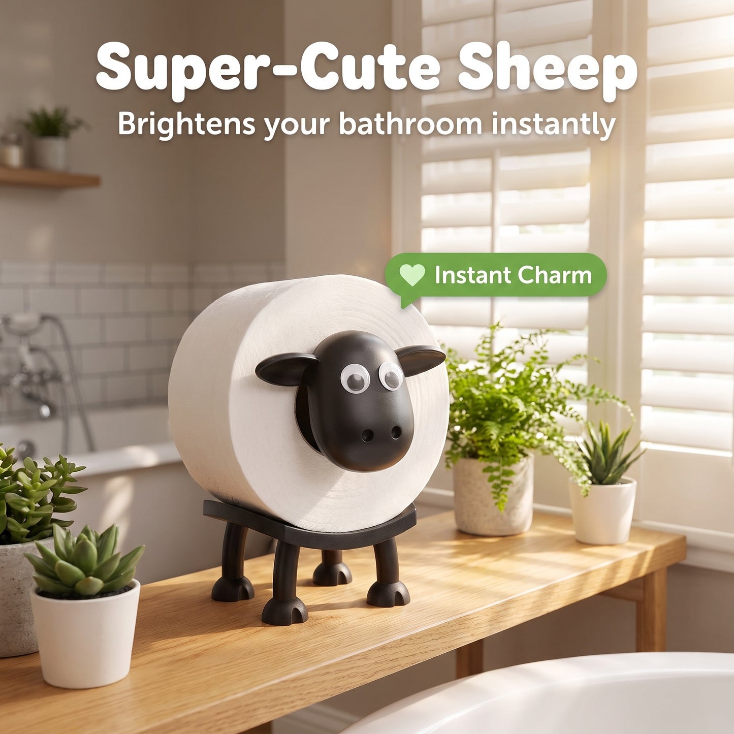 🐑 Imádnivaló bárány alakú WC-papír tartó – játékos bájt és vidám hangulatot varázsol a fürdőszobádba! Többé nem lesz unalmas a mosdó! ✨