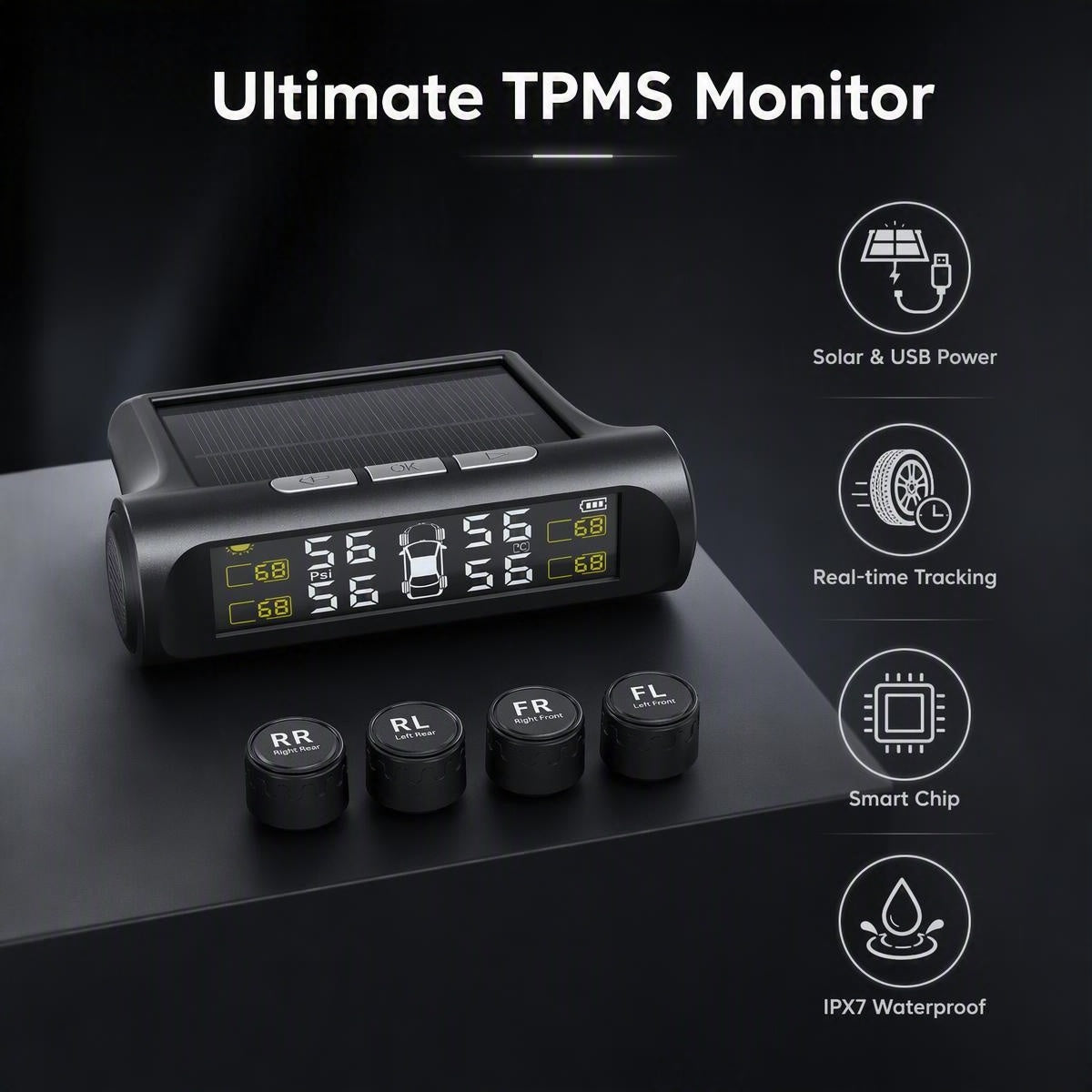 Sončni TPMS z USB-polnjenjem | SOLARTPMS