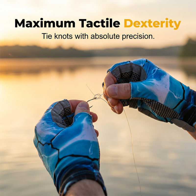 🎣Ujjatlan, lélegző és csúszásgátló horgász kesztyű – Rugalmas, tartós, nem korlátozza a mozgást
