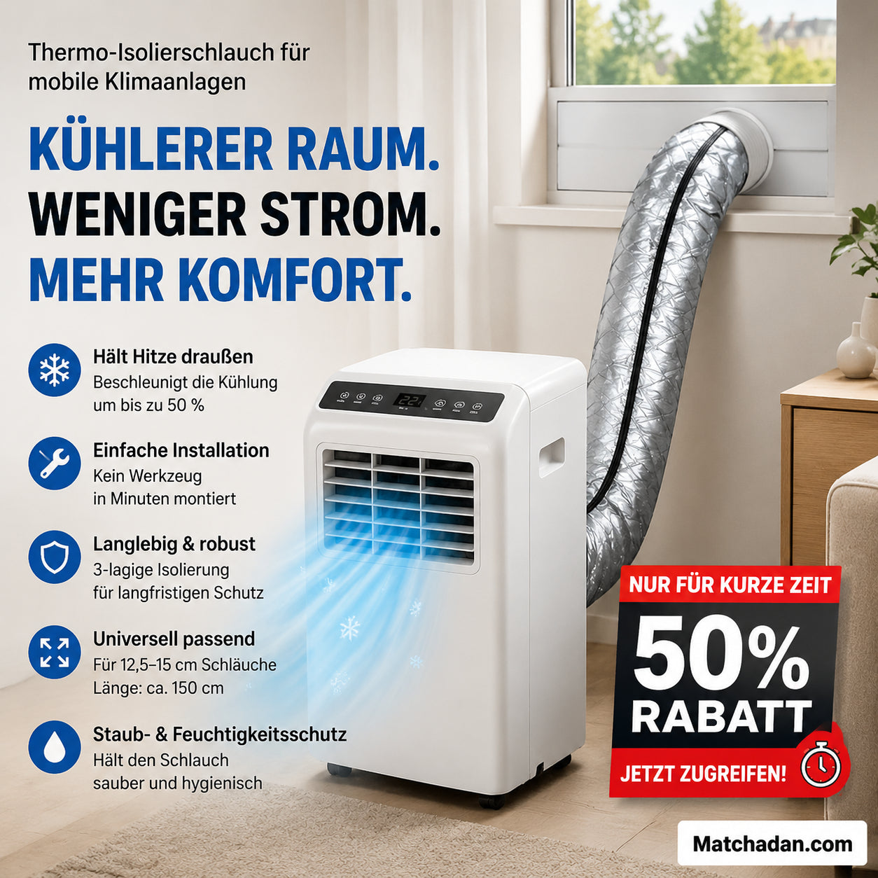 🧊 Ne engedd ki a hideget! Hőszigetelő burkolat a klímacsőre – kevesebb áram, hűvösebb otthon egész nyáron! 💰