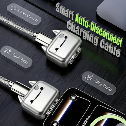 📱 Intelligens automata leválasztó USB-C kábel – 140W, túltöltés ellen, prémium anyag – Minden USB-C eszközhöz