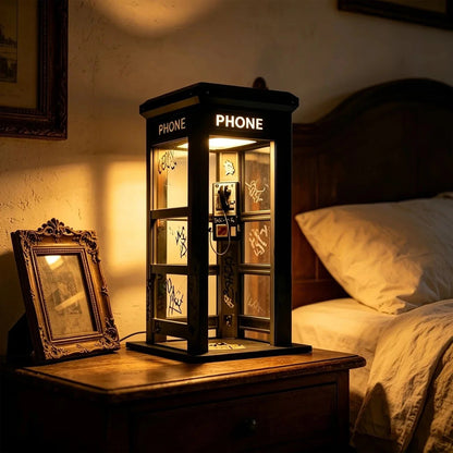 1+1 ingyen🔥 Retro telefonfülke asztali lámpa – Vintage dizájn, meleg fény, művészi részletek – Tökéletes éjjeliszekrényre, polcra vagy íróasztalra📞