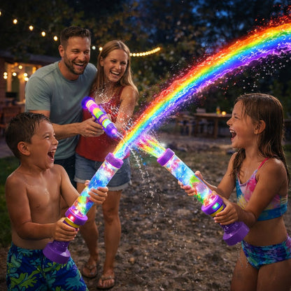 🌈 Szivárványos LED-es vízipisztoly – Világító színek, extra móka a vízben!