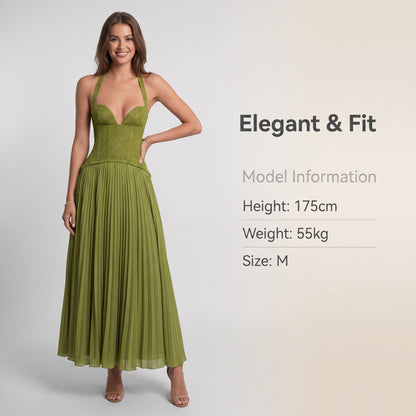 Elegantna obleka s čipko in gubami | PLEATLACE