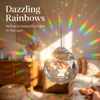 🌈 Műkristály napfényfogó függő szett – Szivárványt varázsol a szobába, tökéletes ajándék✨