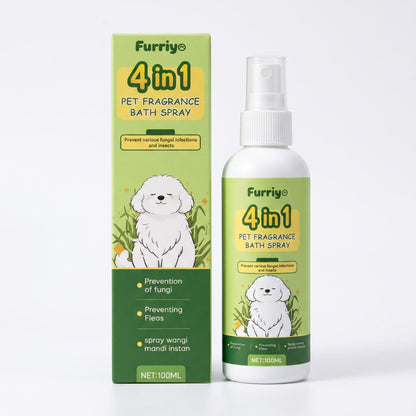 🐾 4 az 1-ben ápoló spray – tisztít, szagtalanít, fényesít és illatosít egyetlen permetben! Fürdés nélkül is tiszta és friss a kedvenced! ✨