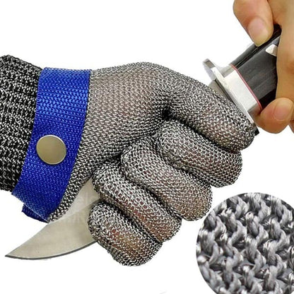 🧤 Fémkesztyű élelmiszeriparhoz – Rozsdamentes acél háló, mosható, újrafelhasználható