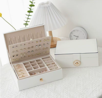 ✨ Európai stílusú minimalista ékszerdoboz – Kétszintes kialakítás, minden kincs elfér