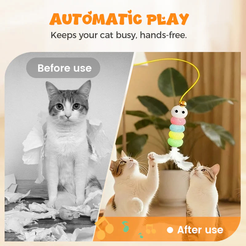 🐈 Automatikus behúzható macskajáték – Öngerjesztő mozgás, fejleszti a vadászösztönt 💡