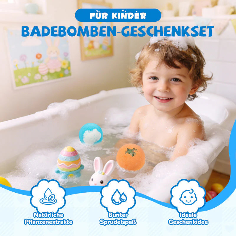 🛁 12 darabos fürdőbomba ajándékkészlet gyerekeknek – Szórakoztató fürdés, biztonságos anyagokból, szép csomagolásban
