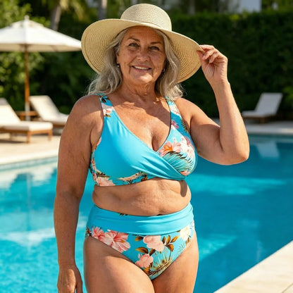 🌸 Magas derekú, virágmintás bikini: kiemeli az alakodat – raktáron! 👙
