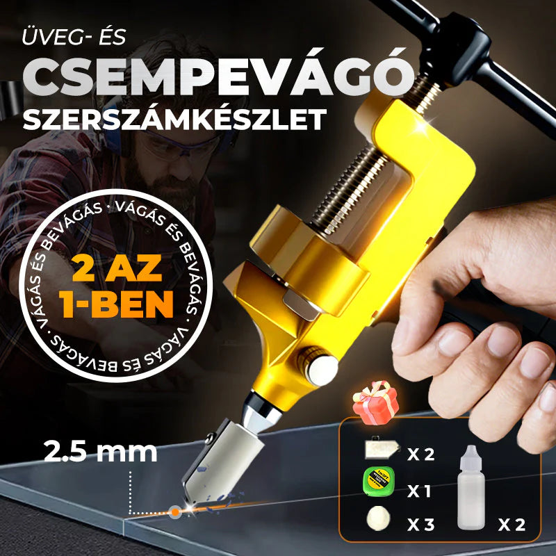 🔧 Üveg és csempe vágása egyetlen szerszámmal – nincs szükség külön eszközökre! Praktikus készlet, ami minden otthoni és műhelymunkához tökéletes! 🏠